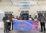 Gelar Program Minggu Kasih, Sat Lantas Polres Kuansing Kunjungi Jemaat Gereja GSPDI Kebun Nenas