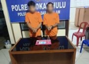 Dua Pria Tak Berkutik Saat Diringkus Personil Polsek Kuntodarussalam Dalam Kasus Sabu