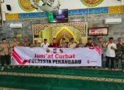 Polresta Pekanbaru dan Polsek Pekanbaru Kota Melaksanakan Jum’at Curhat di Masjid Baitul Hikmah