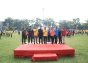 Peringati Hari Bhayangkara ke-78, Polres Kampar Gelar Olahraga Bersama