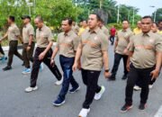 Kapolresta Pekanbaru Ikuti Kegiatan Olahraga Bersama Dalam Rangka HUT Bhayangkara Ke-78