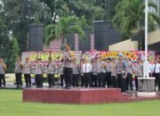 Kapolres Kuansing Pimpin Upacara Laporan Kenaikan Pangkat Personil Polres Kuansing Periode 1 Juli 2024