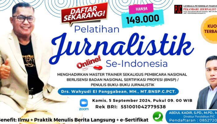 Kamis 5 September Mendatang, PJC Gelar Pelatihan Jurnalistik Online Ini Cara Daftarnya