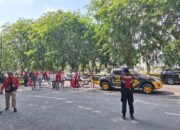 Personil Sat Samapta Polres Siak Amankan Jalanya Kegiatan Pencabutan Nomor Urut Paslon Bupati dan Wakil Bupati Siak