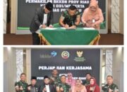 Danrem 031/WB Laksanakan Penandatanganan Perjanjian Kerja Sama Dengan BKKBN Dan Baznas Provinsi Riau