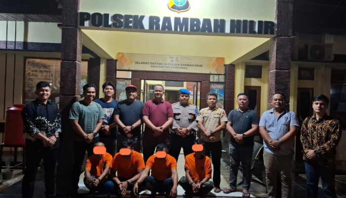 Kapolsek Rambah Hilir Amankan 4 Orang Diduga Pelaku Pencurian, 1 di antaranya Bandar Sabu