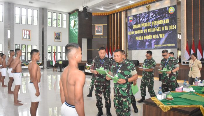 Danrem 031/WB Pimpin Sidang Parade Calon Bintara PK TNI AD Gelombang 2 Tahun 2024