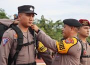 OMP-LK24, Polres Rohul Upacara Pemberangkatan Personil Pam Tps Operasi Mantap Praja Lancang Kuning 2024 Di Kabupaten Rokan Hulu