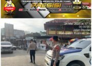 Sat Lantas Polres Kuansing Patroli Sore dan Pengaturan Lalu Lintas di Sekitar Pasar Ramadhan