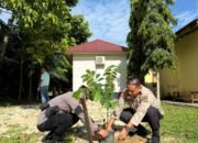 Polsek Logas Tanah Darat Tanam Bibit Pohon Sirsak Dukung Program Penghijauan dan Kelestarian Alam