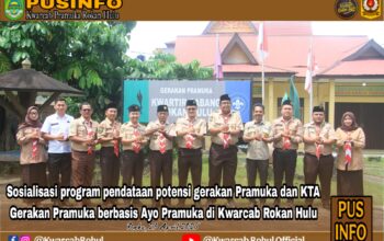 Sosialisasi program pendataan potensi gerakan Pramuka dan KTA Gerakan Pramuka berbasis Ayo Pramuka di Kwarcab Rokan Hulu