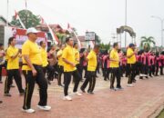Sportivitas Merah Putih! Polres Rohul Ajak Warga Berolahraga, Ratusan Masyarakat Meriahkan Acara