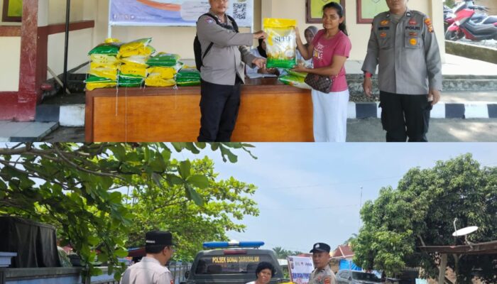 Polsek Bonai Darussalam dan Tandun Gelar Bazar Pangan Murah, Ribuan Karung Beras SPHP Ludes