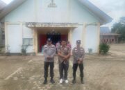 Program Minggu Kasih, Polsek Rambah Lakukan Patroli Pengamanan di Dua Gereja
