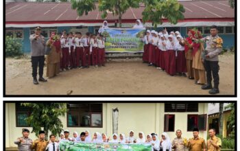 Polri Peduli Alam: Polsek Tambusai dan Polsek Kunto Darussalam Gerakkan Penghijauan di Sekolah