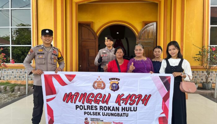 Program Minggu Kasih, Polsek Ujung Batu Laksanakan Patroli Mobile di Sejumlah Gereja