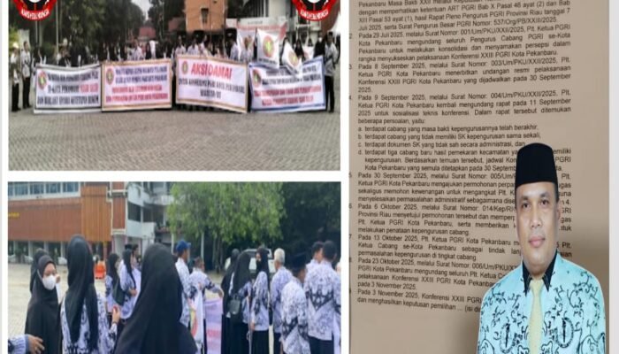 Ratusan Guru Turun Aksi, Ketua PGRI Riau: ‘Mereka Tidak Mewakili Belasan Ribu Guru dan Aksinya Adalah Demo sambil olah Raga’