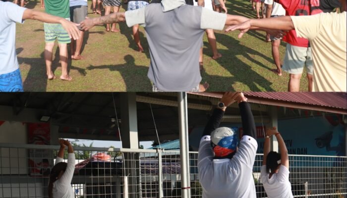 Jaga Kebugaran, Warga Binaan Lapas Pasir Pangarayan Ikuti Senam Rutin di Bawah Pengawasan Petugas