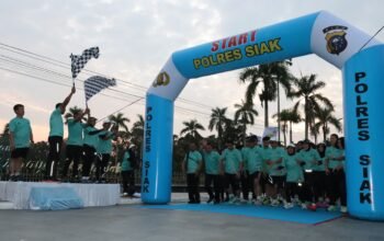 Green Policing Community Run, Polres Siak Ajak Warga Hidup Sehat dan Peduli Lingkungan