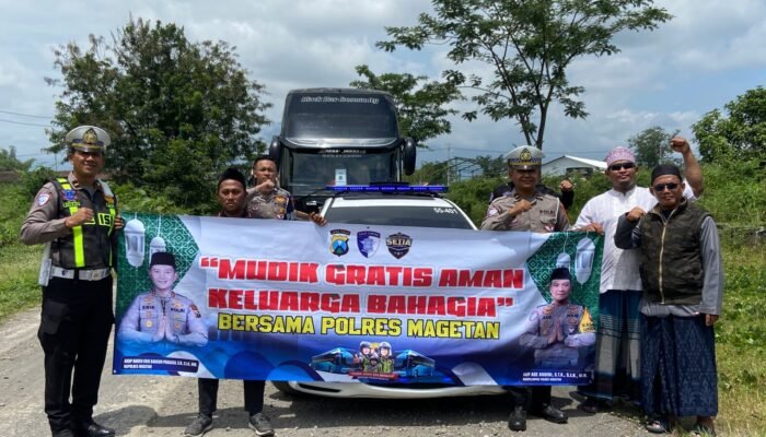 Pastikan Ribuan Santri Mudik Aman, Polres Magetan Gelar Ramp Check dan Cek Kesehatan Sopir di Ponpes Al-Fatah Temboro