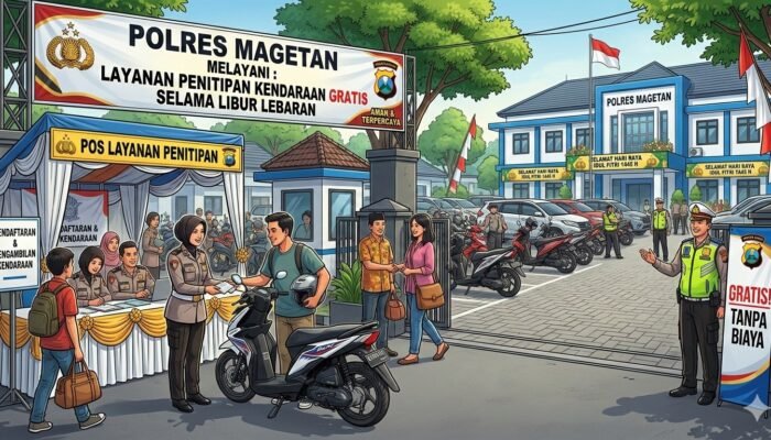 Mudik Aman Keluarga Bahagia dan Tenang Tanpa Khawatir, Polres Magetan Buka Layanan Penitipan Kendaraan Gratis Selama Libur Lebaran 2026
