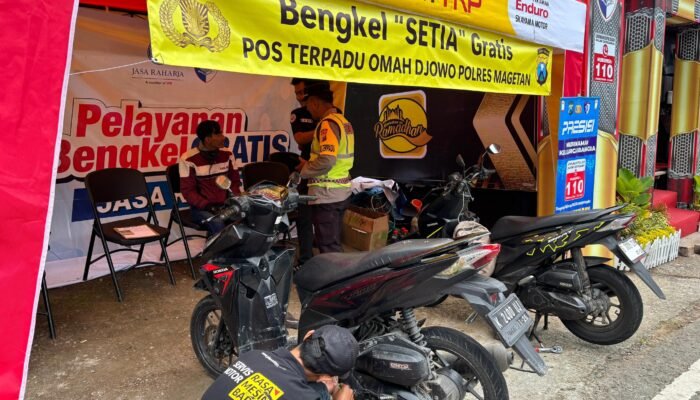 Liburan Lebaran Nyaman ke Sarangan, Polres Magetan Sediakan Bengkel Gratis SETIA