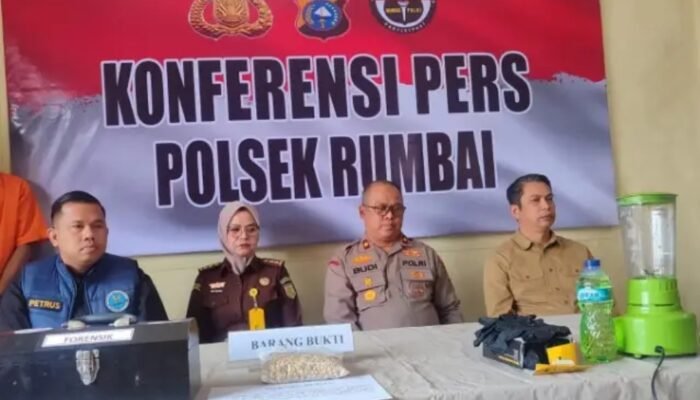 Peredaran Ekstasi Logo Doraemon Terbongkar, Polsek Rumbai Musnahkan Barang Bukti