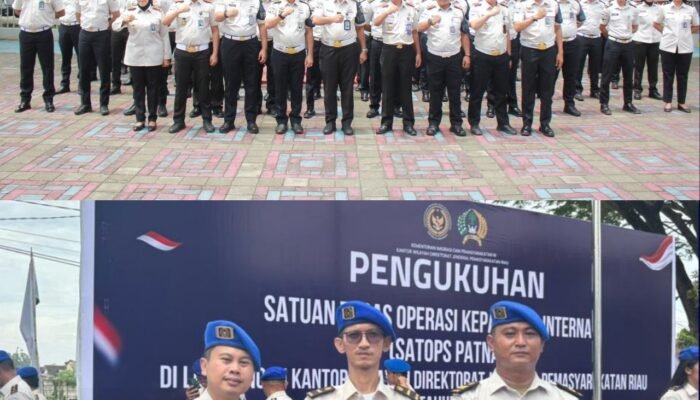 Perkuat Fungsi Pengawasan, Lapas Pasir Pangarayan Ikuti Pengukuhan Satops Patnal Kanwil Ditjenpas Riau