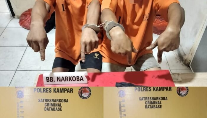 Satresnarkoba Polres Kampar Tangkap Empat Pelaku Narkoba di Kecamatan Tambang