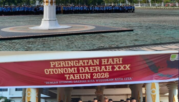 Lapas Pasir Pangarayan Hadiri Upacara Peringatan Hari Otonomi Daerah ke-XXX di Rokan Hulu