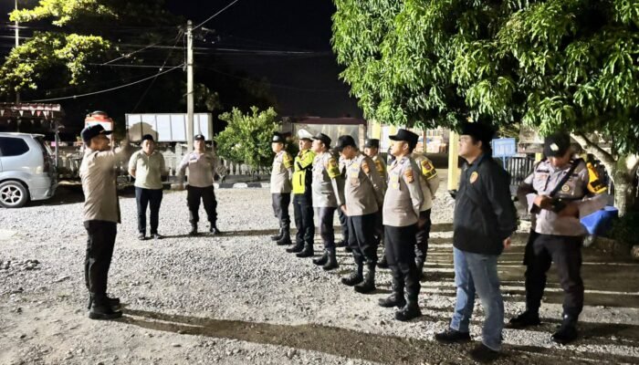 Polsek Kunto Darussalam Siagakan Personel Pengamanan Malam Takbiran Idul Adha 1447 H