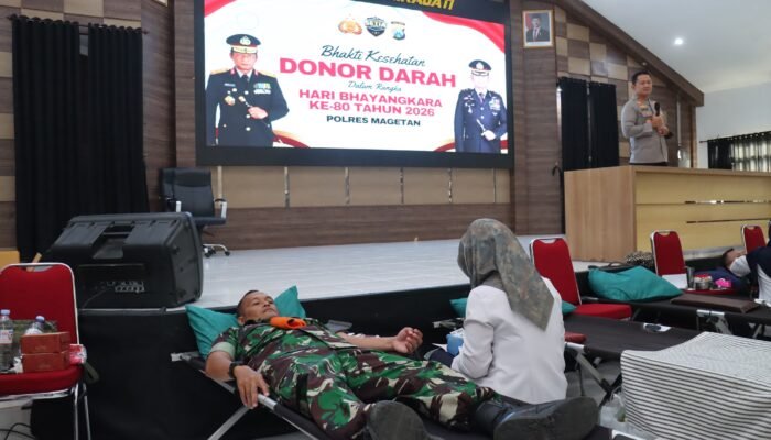 Sambut HUT Bhayangkara ke-80, Polres Magetan Gelar Donor Darah untuk Kemanusiaan