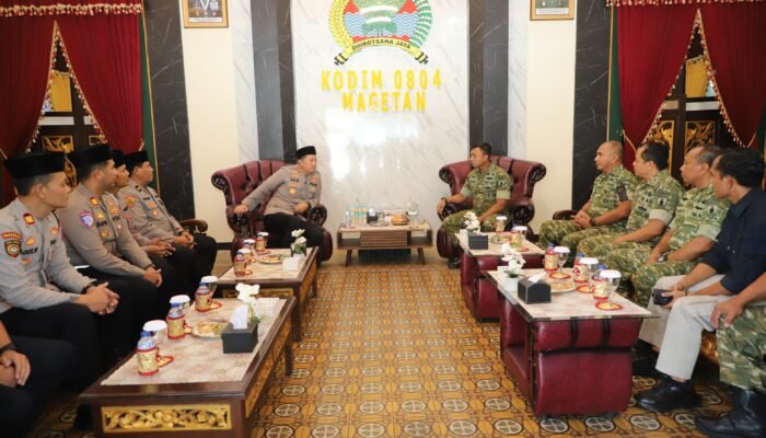 Sinergi Jogo Magetan, Kapolres Perkuat Soliditas TNI–Polri Lewat Silaturahmi ke Kodim 0804/Magetan