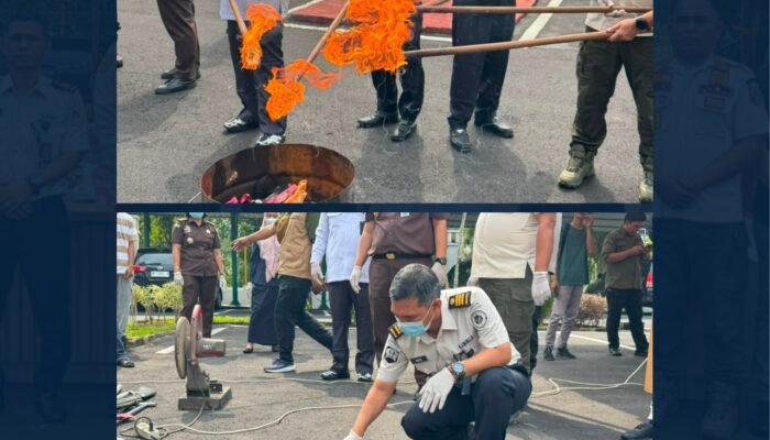 Lapas Pasir Pangarayan Hadiri Kegiatan Pemusnahan Barang Bukti di Kejaksaan Negeri Rokan Hulu