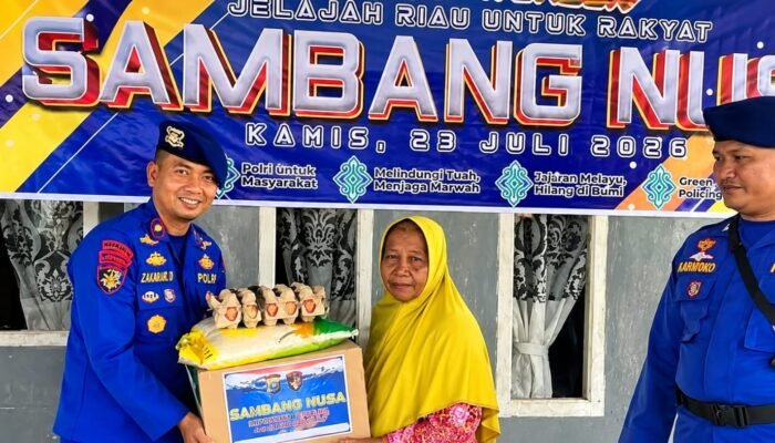 Ditpolairud Polda Riau Gelar Sambang Nusa, Salurkan 60 Paket Sembako untuk Warga Panipahan