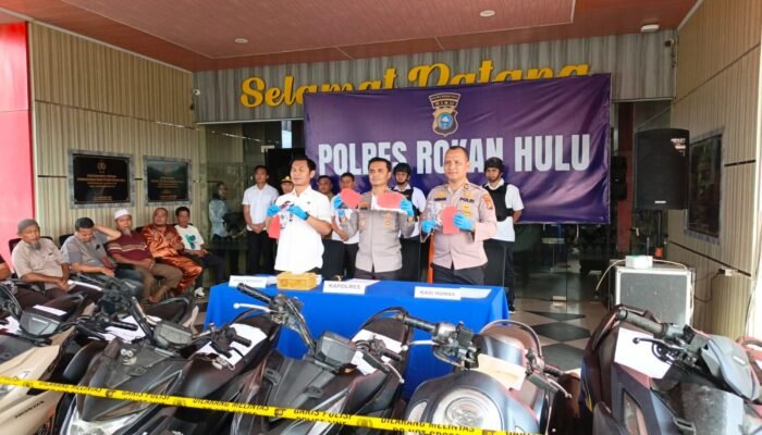 Polres Rokan Hulu Bongkar Komplotan Curanmor,Kendaraan Dikembalikan kepada Korban