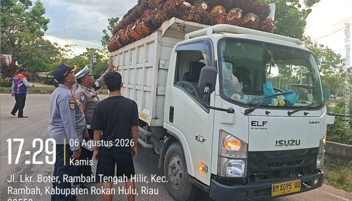 Tekan Risiko Kecelakaan, Satlantas Polres Rohul dan Dishub Tindak 14 Truk ODOL di Jalan Lingkar