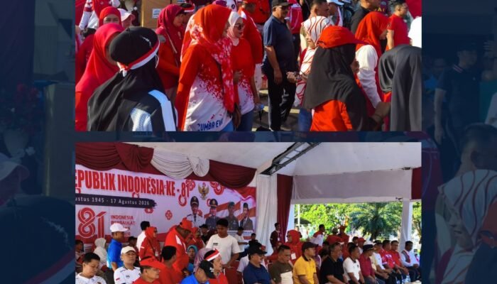 Lapas Kelas IIB Pasir Pangarayan Hadiri Jalan Santai dalam Rangka Memeriahkan HUT ke-81 Kemerdekaan RI Tingkat Kecamatan Rambah