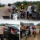 Polsek Rambah Hilir Bagikan Masker Ke Masyarakat Cegah Dampak Kabut Asap