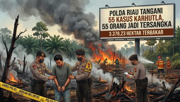 Polda Riau Tangani 55 Kasus Karhutla, 55 Orang Jadi Tersangka