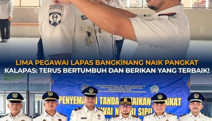 Lima Pegawai Lapas Bangkinang Naik Pangkat, Kalapas: Terus Bertumbuh dan Berikan yang Terbaik!