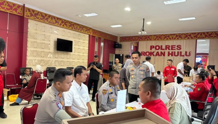 HUT Humas Polri ke-75, Polres Rokan Hulu Gelar Donor Darah, Kumpulkan 34 Kantong Darah untuk Kemanusiaan