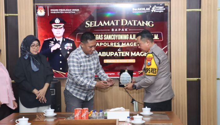 Perkuat Sinergitas, Kapolres Magetan Audiensi dengan KPU, Bahas Kolaborasi Jaga Kamtibmas